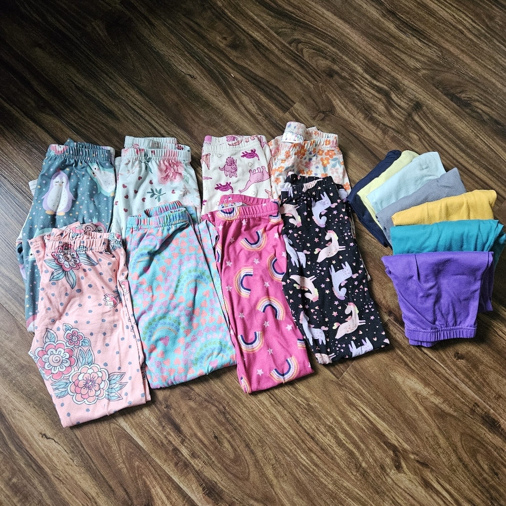 Dot Dot Smile Girls Leggings Set Of 15 Size 7- Multicolor